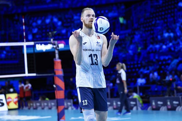 VOLLEYBALL - CEV Men s Eurovolley - Eurovolley 2026 - Bronze Medal Match - Finland vs. Slovenia Photo by IPA ABACAPRESS.COM89001427 - 13 Joonas Jokela (Finland) during the bronze medal match of the CEV Enel EuroVolley 2026 between Slovenia and Finland at the Unipol Forum in Milan, Italy, on September 26, 2026, during EuroVolley 2026 - Bronze Medal Match - Finland vs. Slovenia, CEV EuroVolley Men’s match in Assago (MI), Italy, September 26, 2026 Assago (MI) Italy  Copyright: xIPAxSport ABACAx