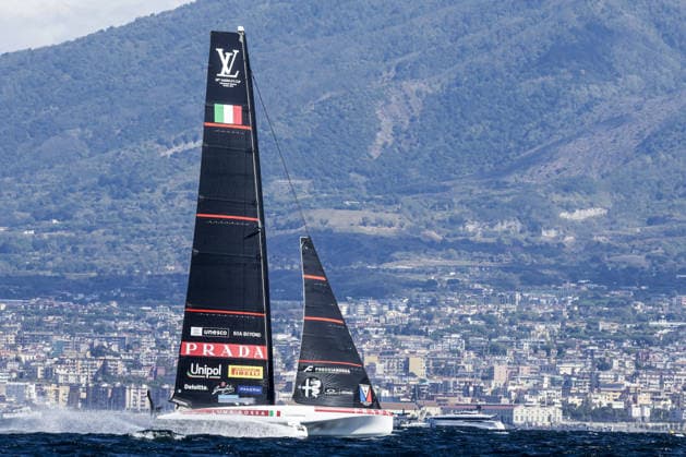 OTHER - Sailing - The Louis Vuitton 38th America s Cup Preliminary Regatta in Naples Photo by IPA ABACAPRESS.COM89001442 - The Luna Rossa team competes on the second day of the preliminary regatta for the 38th Louis Vuitton America s Cup in the Gulf of Naples, Campania, Italy, on September 26, 2026. The Naples preliminary regatta gives the competing teams their first opportunity to test their AC40 one-design yachts ahead of the 38th America s Cup, which will be held in Naples in 2027. Napoli Italy  Copyright: xIPAxSport ABACAx