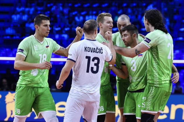 VOLLEYBALL - CEV Men s Eurovolley - Eurovolley 2026 - Bronze Medal Match - Finland vs. Slovenia Photo by IPA ABACAPRESS.COM89001436 - Celebration by 18 Klemen Cebulj (Slovenia) and his teammates during the bronze medal match of the CEV Enel EuroVolley 2026 between Slovenia and Finland at the Unipol Forum in Milan, Italy, on September 26, 2026, during EuroVolley 2026 - Bronze Medal Match - Finland vs. Slovenia, CEV EuroVolley Men’s match in Assago (MI), Italy, September 26, 2026 Assago (MI) Italy  Copyright: xIPAxSport ABACAx