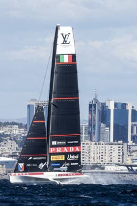OTHER - Sailing - The Louis Vuitton 38th America s Cup Preliminary Regatta in Naples Photo by IPA ABACAPRESS.COM89001445 - The Luna Rossa team competes on the second day of the preliminary regatta for the 38th Louis Vuitton America s Cup in the Gulf of Naples, Campania, Italy, on September 26, 2026. The Naples preliminary regatta gives the competing teams their first opportunity to test their AC40 one-design yachts ahead of the 38th America s Cup, which will be held in Naples in 2027. Napoli Italy  Copyright: xIPAxSport ABACAx