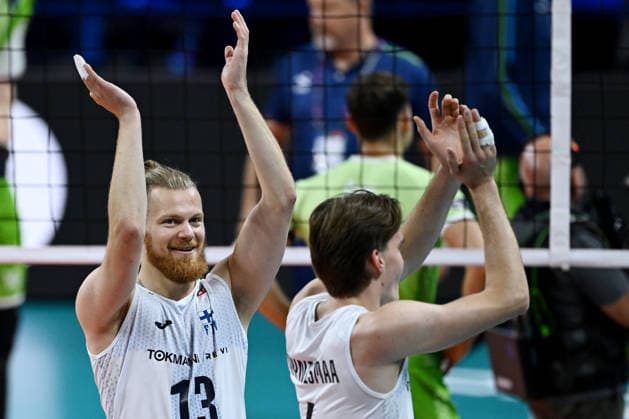 Db Milano 26 09 2026 - Campionato Europeo Pallavolo maschile Finlandia-Slovenia foto Daniele Buffa Image nella foto: Joonas Jokela-Petteri Tyynismaa 