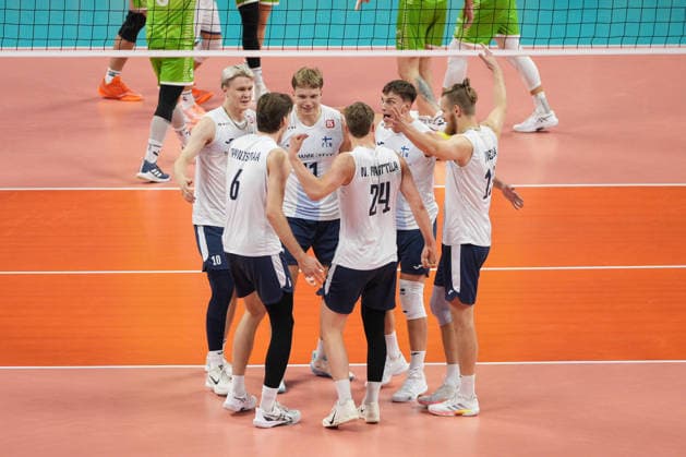 IPA89002465 - Lineup (FIN) for Eurovolley 2026 - Bronze Medal Match - Finland vs. Slovenia, CEV Eurovolley Men s match in Assago (MI), Italy, September 26, 2026  Copyright: xSilvanoxMarcoxCesario IPAxSportx xx IPA89002465
