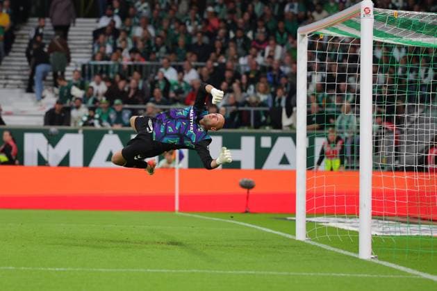 September 26, 2026, Soccer, FBL Men, Friendly Match, 100 Years of Weserstadion, Werder Legends 2026 Showdown, Werder Legends vs. Real Madrid Leyendas, Goalkeeper Christian Vander’s save, Werder Legends, Photo by nordphoto GmbH, Tauchnitz, Bremen, Weserstadion, Bremen, Germany Copyright: xnordphotoxGmbHx xTauchnitzx
