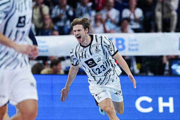Rune Dahmke (THW Kiel) celebrates a goal, 23 GER, THW Kiel vs. SG Flensburg Handewitt, Handball, 1st Bundesliga, Matchday 6, 2026–2027 Season, September 26, 2026 GER, THW Kiel vs. SG Flensburg Handewitt, Handball, 1st Bundesliga, Matchday 6, 2026–2027 season, September 26, 2026, Kiel Copyright: xEibner-Pressefoto MarcelxvonxFehrnx EP_MFN