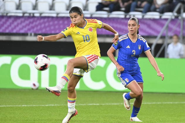 SOCCER - FIFA World Cup, WM, Weltmeisterschaft, Fussball - U-20 Women s - Italy vs. Colombia Photo by IPA ABACAPRESS.COM89001753 - Mariana Silva (COL) and Caterina Venturelli (ITA) during the third-place match of the FIFA U-20 Women s World Cup between Italy and Colombia, held in Lódz, Poland, on September 26, 2026 Lodz Poland  Copyright: xIPAxSport ABACAx