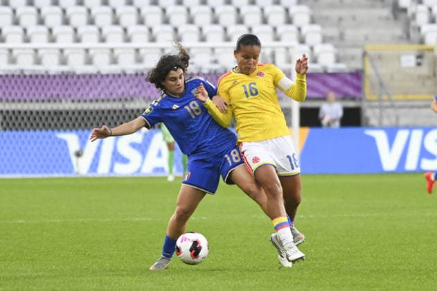 SOCCER - FIFA World Cup, WM, Weltmeisterschaft, Fussball - U-20 Women s - Italy vs. Colombia Photo by IPA ABACAPRESS.COM89001740 - Giada Catena (ITA) and Juana Ortegon (COL) during the third-place match of the FIFA U-20 Women s World Cup between Italy and Colombia, in Lodz, Poland, on September 26, 2026 Lodz Poland  Copyright: xIPAxSport ABACAx