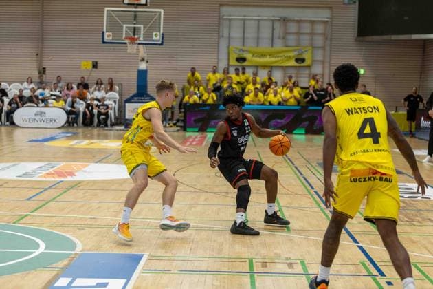 Kenneth Andrew Cooper SBB Boerde Baskets, 22 vs. Johannes Patrick Kreisbau Kirchheim Knights, 06 GER, Kreisbau Knights vs. SBB Baskets, Basketball, ProA, Matchday 1, 2026–2027 Season, September 26, 2026 GER, Kreisbau Kirchheim Knights vs. SBB Baskets, Basketball, ProA, Matchday 1, 2026–2027 season, September 26, 2026 Copyright: xEibner-Pressefoto DavidexDixGiovx EP_DGI