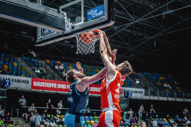 September 26, 2026, xhfmx, easyCredit BBL Bundesliga Basketball, Frankfurt Skyliners vs. Rasta Vechta, Race Thompson (Skyliners Frankfurt), Tibor Pleiß (Rasta Vechta), Frankfurt am Main