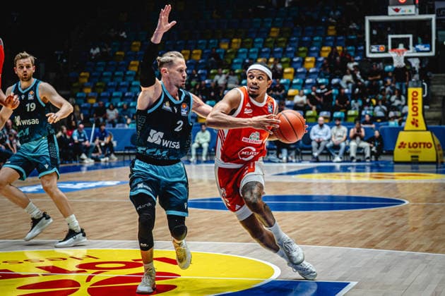 September 26, 2026, xhfmx, easyCredit BBL Bundesliga Basketball, Frankfurt Skyliners vs. Rasta Vechta, Thomas Klepeisz (Frankfurt Skyliners), Nelson Weidemann (Rasta Vechta), Frankfurt am Main