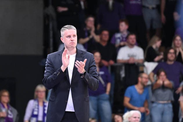 BG Göttingen vs. RheinStars Cologne, September 26, 2026, Göttingen Basketball, Men s 2nd Bundesliga, ProA, BG Göttingen vs. RheinStars Cologne, Sparkassen Arena, Head Coach Martins Gulbis, BG Göttingen, Göttingen, Lower Saxony, Germany