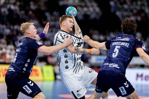 Kiel, September 26, 2026 Handball, 2026–27 Bundesliga 1, THW Kiel vs. SG Flensburg-Handewitt: Emil Siersbaek Bergholt (SG Flensburg-Handewitt), 14; Emil Wernsdorf Madsen (THW Kiel), 11; Niclas Kirkelökke (SG Flensburg-Handewitt), 5