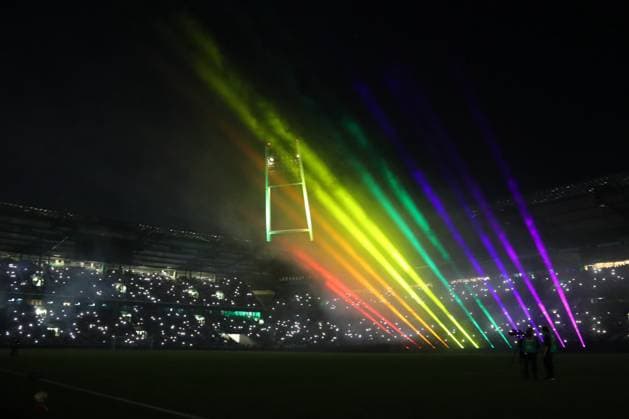 September 26, 2026, Soccer, FBL Men s League, Friendly Match, 100 Years of the Weserstadion, Werder Legends vs. Real Madrid Legends 2026, Werder Legends vs. Real Madrid Leyendas: 100 Years of the Weserstadion; the Weserstadion in rainbow colors; Photo: nordphoto GmbH, Tauchnitz, Bremen; Weserstadion, Bremen, Germany Copyright: xnordphotoxGmbHx xTauchnitzx