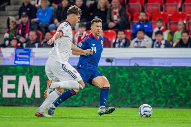 CZECHIA - CROATIA Ivan Perisic of Croatia and PSV Eindhoven during UEFA Nations League - League A - Group A3 - Matchday 1 - football match between Czechia and Croatia. Fortuna Arena, Eden, Stadion, Prague, Czechia September 26, 2026. Photo by Branislav Racko Copyright: xx 080A8608