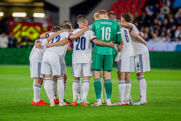 CZECHIA - CROATIA Team photo of Czechia during UEFA Nations League - League A - Group A3 - Matchday 1 - football match between Czechia and Croatia. Fortuna Arena, Eden, Stadion, Prague, Czechia September 26, 2026. Photo by Branislav Racko Copyright: xx 080A8572