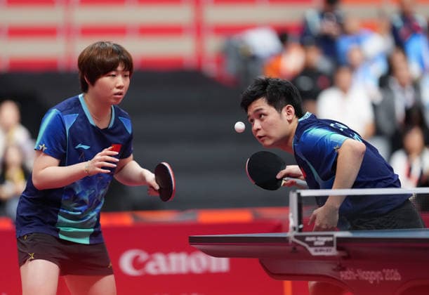(260926) -- TOYOTA, Sept. 26, 2026 -- Lin Shidong (R) Kuai Man of China compete during the mixed doubles final match of Table tennis, Tischtennis between Wang Chuqin Sun Yingsha of China and Lin Shidong Kuai Man of China at the 20th Asian Games Aichi-Nagoya 2026 in Toyota of Aichi Prefecture, Japan, Sept. 26, 2026. ) (SP)JAPAN-TOYOTA-ASIAN GAMES-TABLE TENNIS-MIXED DOUBLES-FINAL WangxFei 