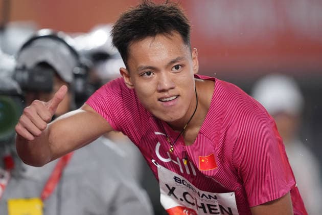(260926) -- NAGOYA, Sept. 26, 2026 -- Chen Xinghua of China celebrates after the men s decathlon 400m heat 2 of athletics at the 20th Asian Games Aichi-Nagoya 2026 in Nagoya, Japan, Sept. 26, 2026. ) (SP)JAPAN-NAGOYA-ASIAN GAMES-ATHLETICS-MEN S DECATHLON-400M LuoxYuan 
