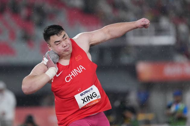 (260926) -- NAGOYA, Sept. 26, 2026 -- Xing Jialiang of China competes during the men s shot put final of Athletics at the 20th Asian Games Aichi-Nagoya 2026 in Nagoya, Japan, Sept. 26, 2026. ) (SP)JAPAN-NAGOYA-ASIAN GAMES-ATHLETICS-SHOT PUT-MEN S FINAL JiaxYuchen 