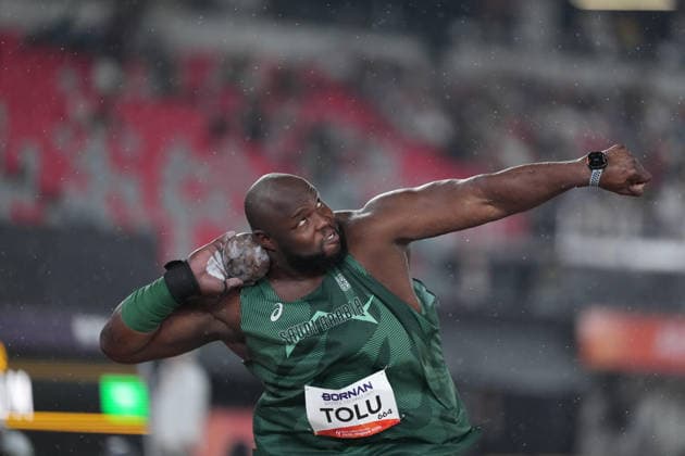 (260926) -- NAGOYA, Sept. 26, 2026 -- Mohammed Tolu of Saudi Arabia competes during the men s shot put final of Athletics at the 20th Asian Games Aichi-Nagoya 2026 in Nagoya, Japan, Sept. 26, 2026. ) (SP)JAPAN-NAGOYA-ASIAN GAMES-ATHLETICS-SHOT PUT-MEN S FINAL JiaxYuchen 