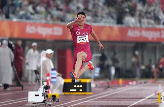 (260926) -- NAGOYA, Sept. 26, 2026 -- Ma Yinglong of China competes during the men s triple jump final of Athletics at the 20th Asian Games Aichi-Nagoya 2026 in Nagoya, Japan, Sept. 26, 2026. ) (SP)JAPAN-NAGOYA-ASIAN GAMES-ATHLETICS-MEN S TRIPLE JUMP FINAL JiaxYuchen 