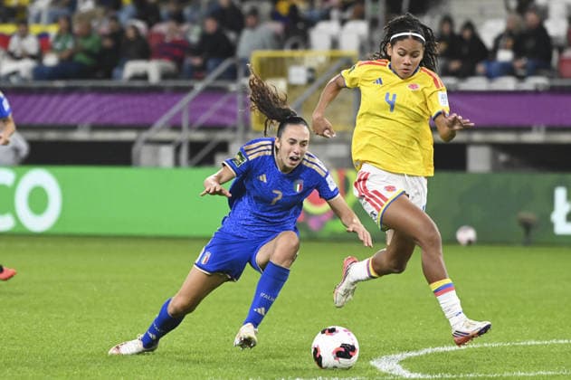 IPA89005278 - Giulia Galli (ITA) and Mercedes Martinez (COL) during the third-place match of the FIFA U-20 Women s World Cup between Italy and Colombia, held in Lodz, Poland, on September 26, 2026  Copyright: xMichalxDubiel IPAxSportx xx IPA89005278