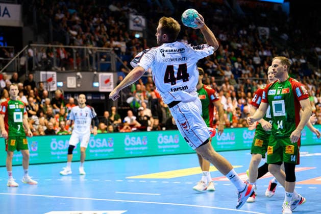 Magdeburg HBL 26 27 SC Magdeburg SG BBM Bietigheim Mathias Larson Bietigheim Magdeburg Getec Arena Germany