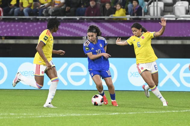 IPA89005303 - Giada Pellegrino Cimo (ITA) and Brenda Cardona (COL) during the third-place match of the FIFA U-20 Women s World Cup between Italy and Colombia, held in Lodz, Poland, on September 26, 2026  Copyright: xMichalxDubiel IPAxSportx xx IPA89005303
