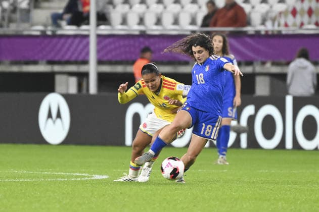 IPA89005424 - Juana Ortegon (COL) and Giada Catena (ITA) during the third-place match of the FIFA U-20 Women s World Cup between Italy and Colombia, held in Lodz, Poland, on September 26, 2026  Copyright: xMichalxDubiel IPAxSportx xx IPA89005424