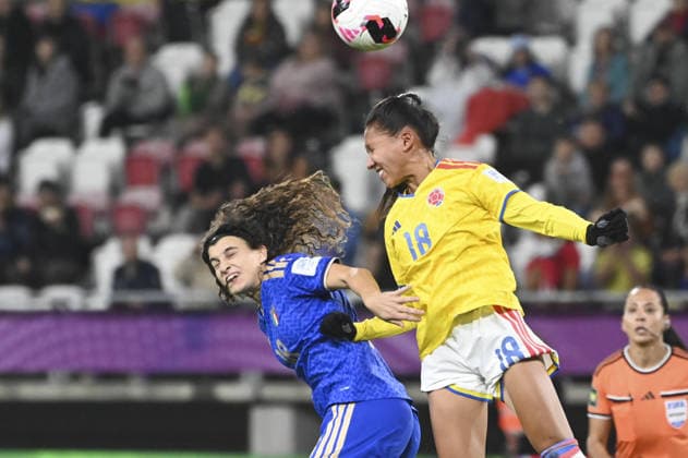 IPA89005426 - Giada Catena (ITA) and Catalina Cortes (COL) during the third-place match of the FIFA U-20 Women s World Cup between Italy and Colombia, in Lodz, Poland, on September 26, 2026  Copyright: xMichalxDubiel IPAxSportx xx IPA89005426