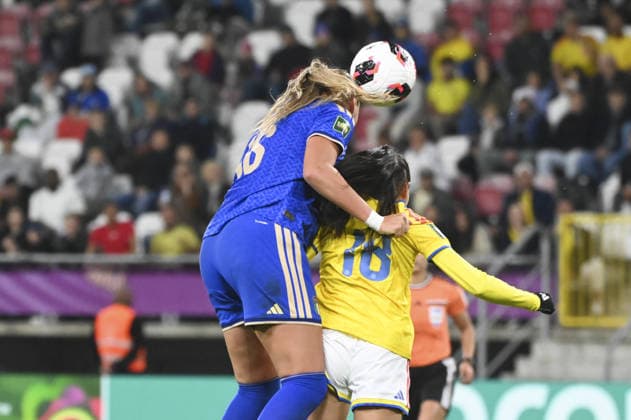IPA89005430 - Martina Bressan (ITA) and Catalina Cortes (COL) during the third-place match of the FIFA U-20 Women s World Cup between Italy and Colombia, held in ?ód?, Poland, on September 26, 2026  Copyright: xMichalxDubiel IPAxSportx xx IPA89005430