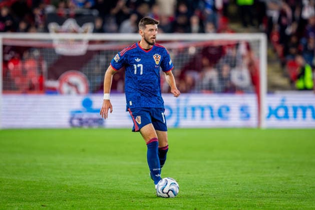 CZECHIA - CROATIA Petar Sucic of Croatia and Inter Milan on the ball during UEFA Nations League - League A - Group A3 - Matchday 1 - football match between Czechia and Croatia. Fortuna Arena, Eden, Stadion, Prague, Czechia September 26, 2026. Photo by Branislav Racko Copyright: xx 080A9024