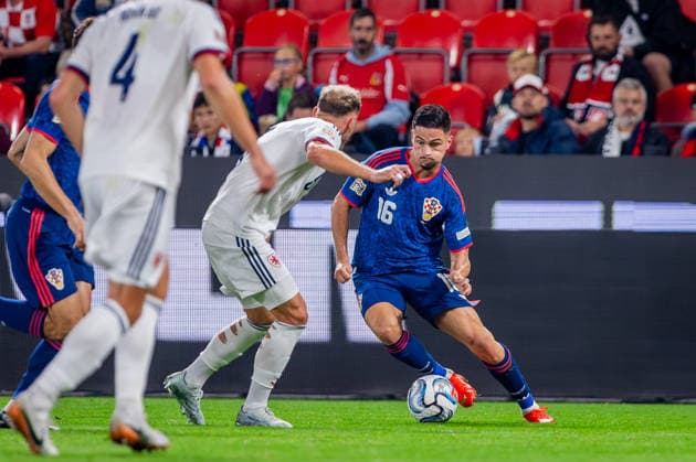 CZECHIA - CROATIA Franjo Ivanovic of Croatia and RC Lens during UEFA Nations League - League A - Group A3 - Matchday 1 - football match between Czechia and Croatia. Fortuna Arena, Eden, Stadion, Prague, Czechia September 26, 2026. Photo by Branislav Racko Copyright: xx 080A9053