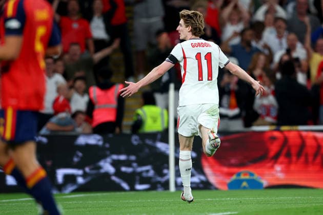 England v Spain - UEFA Nations League 2026 27 Group A3 MD1 Anthony Gordon of England celebrates equalizing goal during the UEFA Nations League 2026 27 group phase match between England and Spain at Wembley Stadium on September 26, 2026 in London, England. London Wembley Stadium England United Kingdom Copyright: xAllstarxPicturexLibraryxLtdx