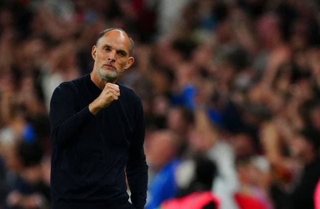 Thomas Tuchel, Manager Head Coach of England celebrates the second goal scored by Harry Kane 2-1 England v Spain, UEFA Nations League, Football, Wembley Stadium, London, UK - 26 Sep 2026London Wembley Stadium United Kingdom  Copyright: xJavierxGarcia Shutterstockx 17171102ag