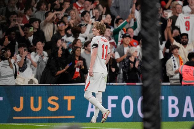 UEFA Nations League: England v Spain Anthony Gordon of England celebrates his goal to make it 1-1 during the UEFA Nations League match England vs Spain at Wembley Stadium, London, United Kingdom on 26 September 2026 (Photo by Maynard Manyowa News Images) London Wembley Stadium Greater London United Kingdom Copyright: xMaynardxManyowa NewsxImagesx
