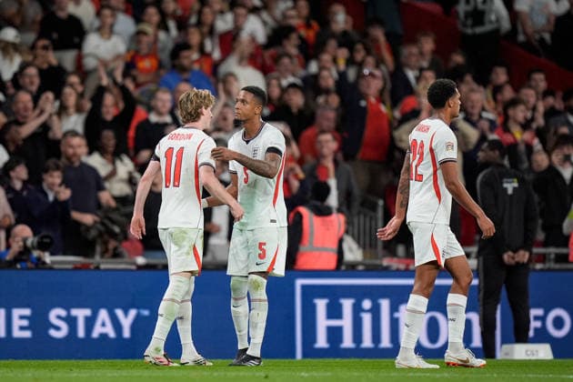 UEFA Nations League: England v Spain Anthony Gordon of England celebrates his goal to make it 1-1 during the UEFA Nations League match England vs Spain at Wembley Stadium, London, United Kingdom on 26 September 2026 (Photo by Maynard Manyowa News Images) London Wembley Stadium Greater London United Kingdom Copyright: xMaynardxManyowa NewsxImagesx