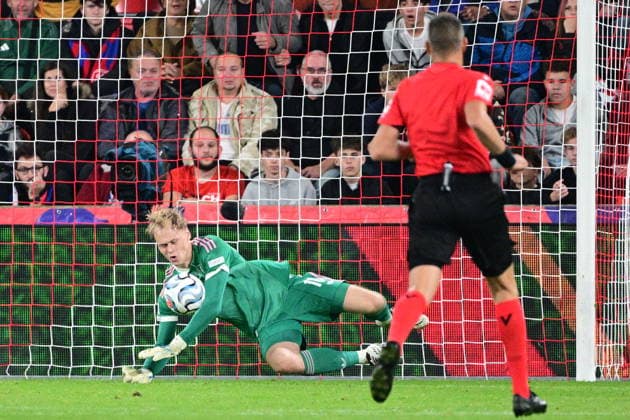 Goalkeeper Lukas Hornicek (CZE) in action during the UEFA Nations League, A3 group 1st round match: Czechia vs Croatia, in Prague, Czech Republic, on September 26, 2026. (CTKxPhoto MichalxKamaryt) CTKPhotoP2026092606340  CTKPhotoP2026092606340