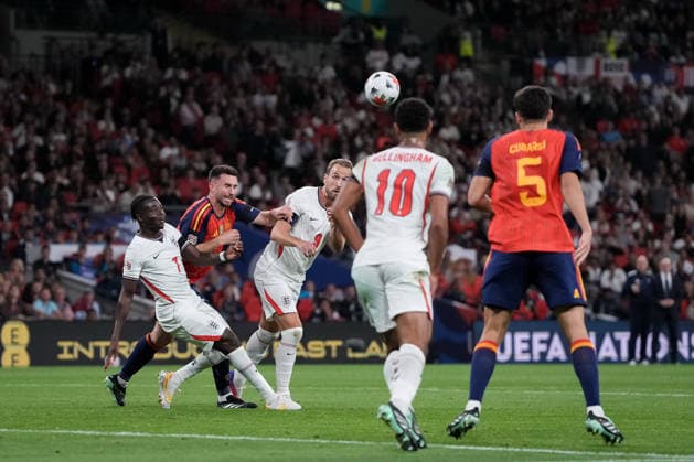 UEFA Nations League: England v Spain Harry Kane of England scores to make it 2-1 during the UEFA Nations League match England vs Spain at Wembley Stadium, London, United Kingdom on 26 September 2026 (Photo by Maynard Manyowa News Images) London Wembley Stadium Greater London United Kingdom Copyright: xMaynardxManyowa NewsxImagesx