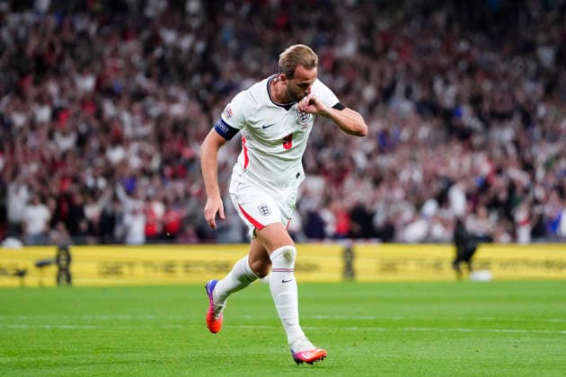 England v Spain - UEFA Nations League 2026 27 Group A3 MD1 Harry Kane centre-forward of England and Bayern Munich celebrates after scoring his sides first goal during the UEFA Nations League 2026 27 group phase match between England and Spain at Wembley Stadium on September 26, 2026 in London, England. London England United Kingdom  Copyright: xJosexBretonx originalFilename:bretonhernandez-englandv260926_npDLA.jpg