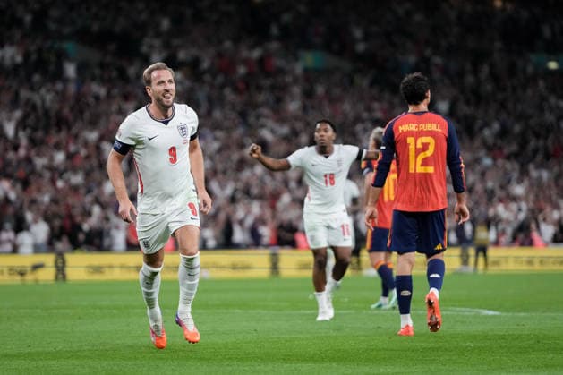 UEFA Nations League: England v Spain Harry Kane of England celebrates his goal to make it 2-1 during the UEFA Nations League match England vs Spain at Wembley Stadium, London, United Kingdom on 26 September 2026 (Photo by Maynard Manyowa News Images) London Wembley Stadium Greater London United Kingdom Copyright: xMaynardxManyowa NewsxImagesx