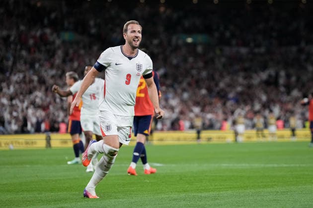 UEFA Nations League: England v Spain Harry Kane of England celebrates his goal to make it 2-1 during the UEFA Nations League match England vs Spain at Wembley Stadium, London, United Kingdom on 26 September 2026 (Photo by Maynard Manyowa News Images) London Wembley Stadium Greater London United Kingdom Copyright: xMaynardxManyowa NewsxImagesx