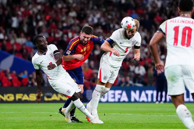 England v Spain - UEFA Nations League 2026 27 Group A3 MD1 Harry Kane centre-forward of England and Bayern Munich shooting to goal and scoring his first goal during the UEFA Nations League 2026 27 group phase match between England and Spain at Wembley Stadium on September 26, 2026 in London, England. London England United Kingdom  Copyright: xJosexBretonx originalFilename:bretonhernandez-englandv260926_npVoF.jpg