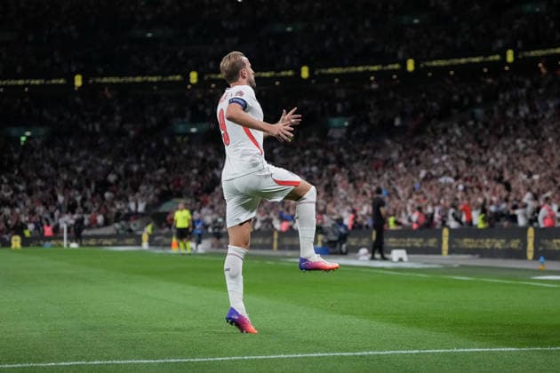UEFA Nations League: England v Spain Harry Kane of England celebrates his goal to make it 2-1 during the UEFA Nations League match England vs Spain at Wembley Stadium, London, United Kingdom on 26 September 2026 (Photo by Maynard Manyowa News Images) London Wembley Stadium Greater London United Kingdom Copyright: xMaynardxManyowa NewsxImagesx