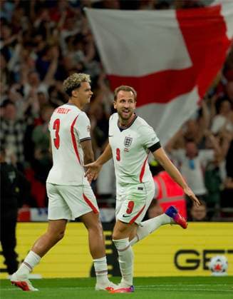 RECORD DATE NOT STATED Football - UEFA Nations League - Group A3 - England v Spain LONDON, ENGLAND - Saturday, September 26, 2026: England s Harry Kane celebrates after scoring his side s the second goal to make the score 2-1 during the UEFA Nations League Group A3 match between England and Spain at Wembley Stadium. (Photo by Thomas Major Propaganda) LONDON Wembley Stadium GREATER LONDON ENGLAND  Copyright: xThomasxMajorx 2026-09-26-England_v_Spain-077