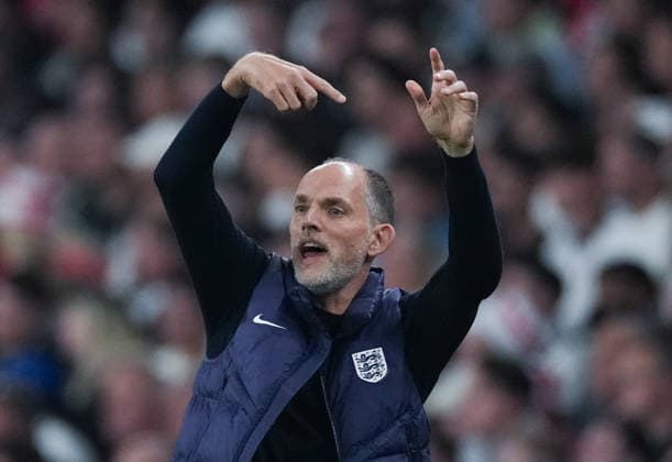 England v Spain Group 3 UEFA Nations League - Season 2026 2027 - Wembley Stadium England head coach Thomas Tuchel reacts during the England v Spain UEFA Group 3 Nations League Match at Wembley Stadium London, Season 26 27, September 27 2026 London United Kingdom