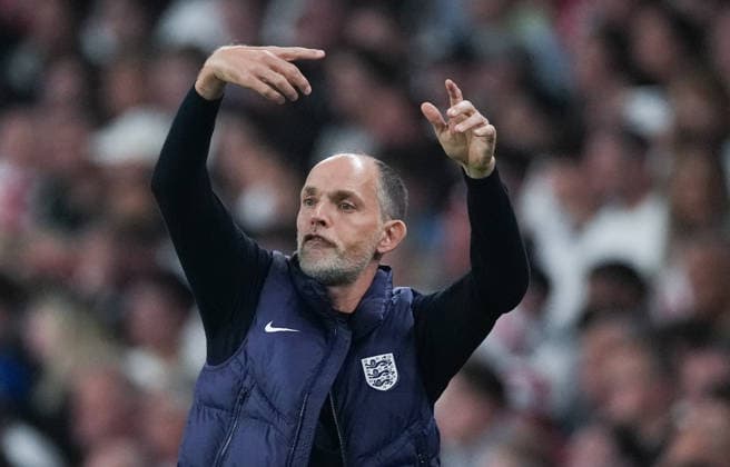 England v Spain Group 3 UEFA Nations League - Season 2026 2027 - Wembley Stadium England head coach Thomas Tuchel reacts during the England v Spain UEFA Group 3 Nations League Match at Wembley Stadium London, Season 26 27, September 27 2026 London United Kingdom