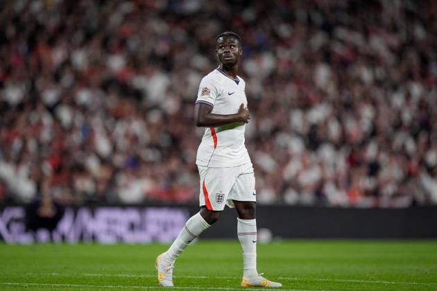 UEFA Nations League: England v Spain Bukayo Saka of England in action during the UEFA Nations League match England vs Spain at Wembley Stadium, London, United Kingdom on 26 September 2026 (Photo by Maynard Manyowa News Images) London Wembley Stadium Greater London United Kingdom Copyright: xMaynardxManyowa NewsxImagesx