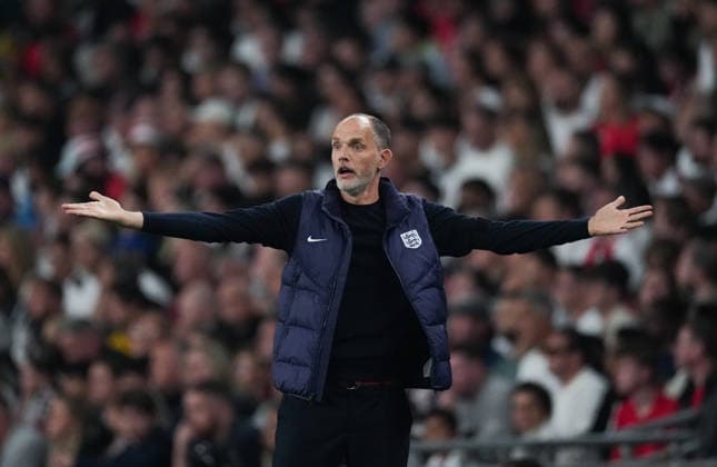 England v Spain Group 3 UEFA Nations League - Season 2026 2027 - Wembley Stadium England head coach Thomas Tuchel reacts during the England v Spain UEFA Group 3 Nations League Match at Wembley Stadium London, Season 26 27, September 27 2026 London United Kingdom