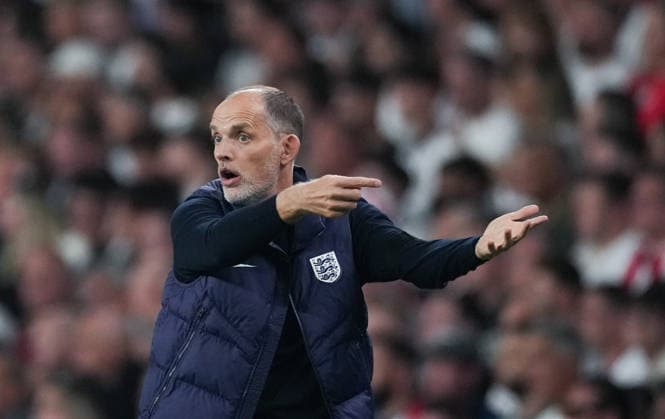 England v Spain Group 3 UEFA Nations League - Season 2026 2027 - Wembley Stadium England head coach Thomas Tuchel reacts during the England v Spain UEFA Group 3 Nations League Match at Wembley Stadium London, Season 26 27, September 27 2026 London United Kingdom