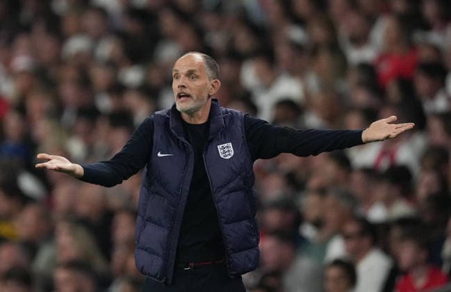 England v Spain Group 3 UEFA Nations League - Season 2026 2027 - Wembley Stadium England head coach Thomas Tuchel reacts during the England v Spain UEFA Group 3 Nations League Match at Wembley Stadium London, Season 26 27, September 27 2026 London United Kingdom