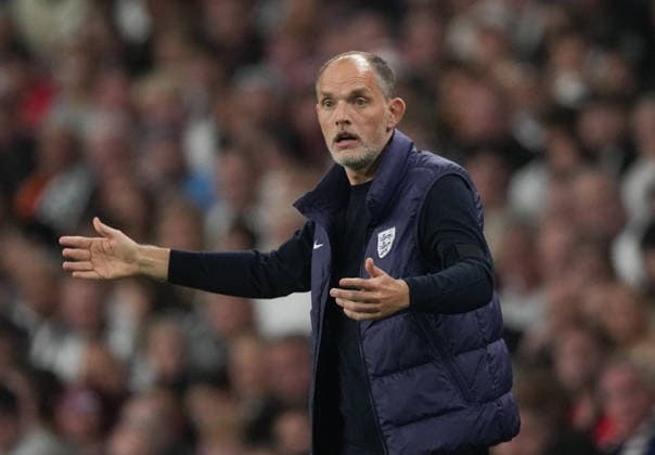 England v Spain Group 3 UEFA Nations League - Season 2026 2027 - Wembley Stadium England head coach Thomas Tuchel reacts during the England v Spain UEFA Group 3 Nations League Match at Wembley Stadium London, Season 26 27, September 27 2026 London United Kingdom